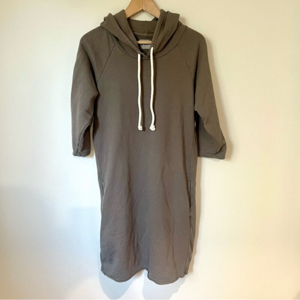 Pact Organic Cotton Sweatshirt Hoodie Dress Brownish Grey Size Large